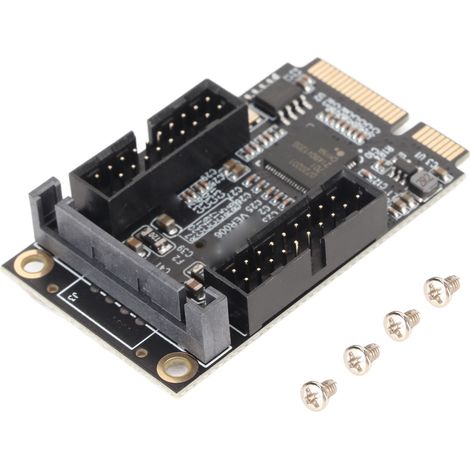 Mini-PCIe-Erweiterungskarte mit 4 USB-3.0-Anschlüssen und SATA-Ladeschnittstelle, kompatibel mit Windows und Mac OS X