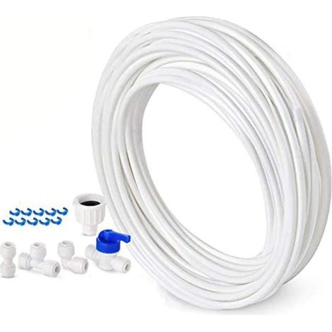 Raccord de tuyau d'eau pour purificateur d'eau, kit de filtration d'eau pour tuyau de réfrigérateur, raccord de 10 m (1/5)