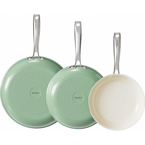 Keramik Bratpfannen Set 20/24/28 cm Induktion Pfanne Keramikpfanne Grün (1/5)