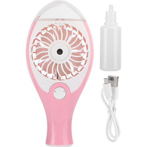 Ventilatore portatile con nebulizzatore per bambini – Elegante nebulizzatore rosa, ideale per l'estate (1/4)
