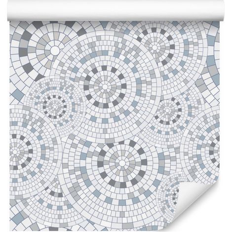 Papier peint mosaïque dans les tons de gris pour salon et chambre 50x1000 cm (1/5)