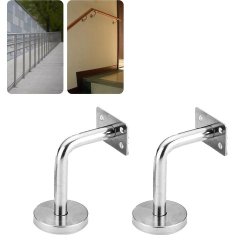 4 supports de main courante d'escalier muraux en acier inoxydable, robustes (1/5)