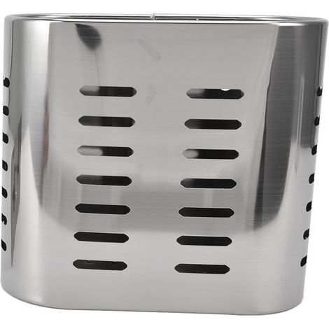 Organisateur mural pour couverts en acier inoxydable avec design perforé - Porte-baguettes et ustensiles de cuisine (1/5)