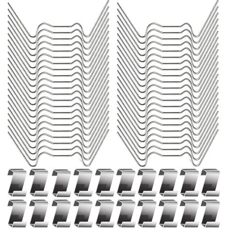Packung mit 60 Gewächshaus-Befestigungsclips aus Edelstahl/Kunststoff für Aluminiumrahmen, Vorsatzfenster, Gewächshausverglasung, Schattiernetze und Pflanzenabdeckungen (1/5)