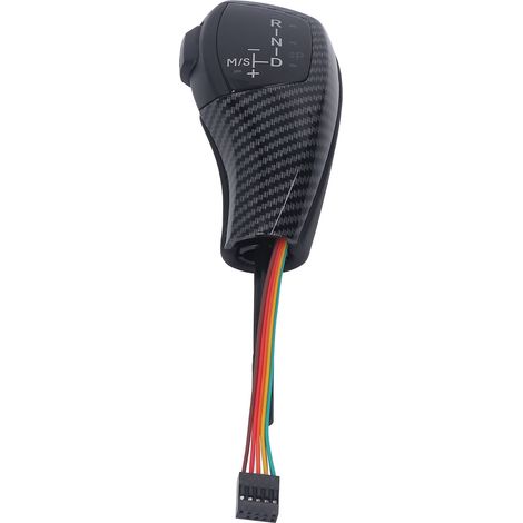 Pommeau de levier de vitesse automatique à LED (côté conducteur gauche, bouton rouge) pour Z4 E85 2001-2008, style fibre de carbone. (1/5)