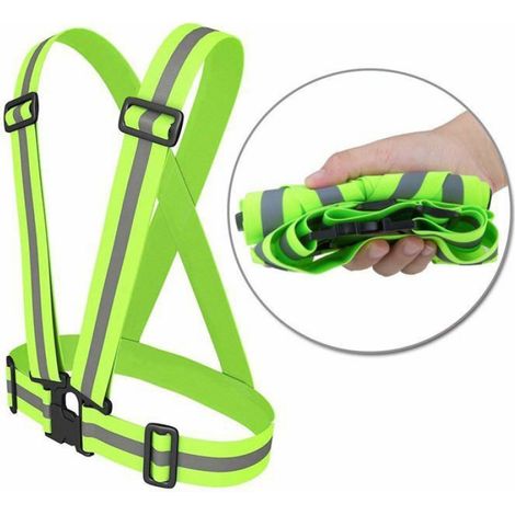 Gilet De Sécurité Réfléchissant - Élastique Réglable Pour Course Vélo Moto - 1 Pièce (1/5)