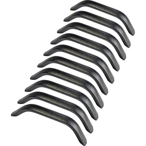 10 tiradores para puertas de armarios de cocina y cajones, tiradores para armarios, tiradores para muebles de dormitorio, distancia entre orificios de 128 mm, acabado arenado, color negro. (1/4)