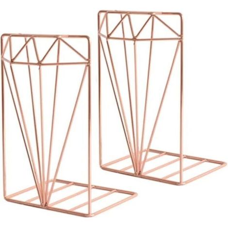 Serre-livres, supports d'étagère, serre-livres simples en fer forgé, personnalisation de bureau, serre-livres créatifs, décoration, école, rangement de bureau (2 pièces) (1/4)