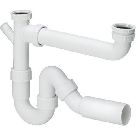 Viega Évacuation de lavabo Double siphon 1. 1/2 pouce Polypropylène Blanc (1/4)