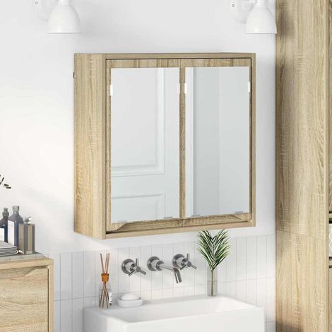 Armoire Miroir de Salle de Bain Chêne Sonoma 60 x 20 x 60 cm vidaXL (1/5)