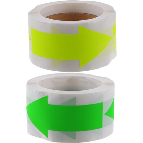 Self klebende Pfeil Aufkleber 2 Rollen 7×3cm Fluoreszierend