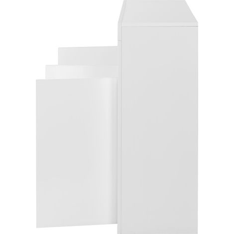 Buffet blanc brillant avec LED, 3 portes, bois, 130 x 35 x 95 cm HOMVRA (1/5)