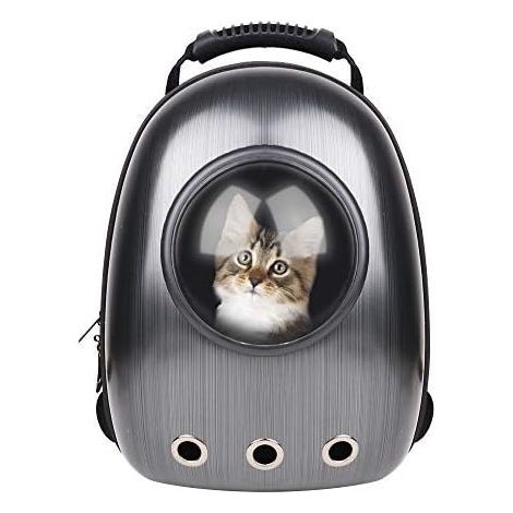 1 sac à dos de transport pour animaux, transparent et respirant, avec poignée, adapté aux chiens et chats jusqu'à 10 kg, idéal randonnée et camping (1/5)