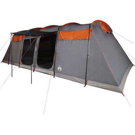 vidaXL Tienda campaña familiar túnel 10 personas impermeable naranja (1/2)