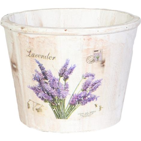 Vaso decorativo per lavanda in un secchio bianco (1/2)