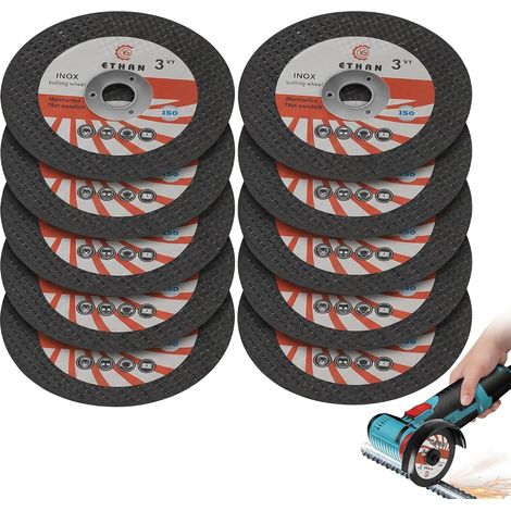 10 Pièces Disque Meuleuse 75mm x 1.2mm x 10mm, Disque de Découpe pour Meuleuse d'angle, Disque à Tronçonner pour Métal, Acier, Bois, Céramique, Béton et Marbre (1/5)