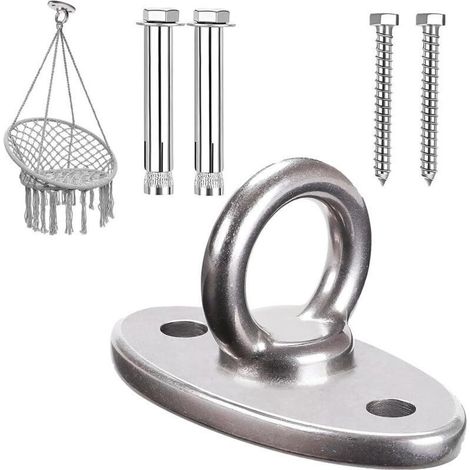 Crochet de plafond robuste, support pour sac de frappe, crochet de plafond, crochet pivotant M8, crochet de plafond en acier inoxydable, pour poutres en bois (1/4)