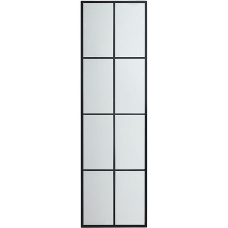 Miroir mural en métal effet fenêtre 40x130 cm Rania SKLUM          Noir