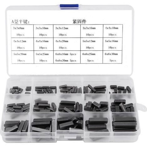 140pcs 8mm 10mm 12mm 16mm 20mm 25mm 30mm Clé à Plume Ronde pour Arbres d'Entraînement Parallèles en Acier Inoxydable (1/4)