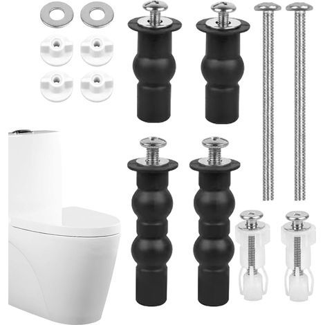 Toilet Seat Screws, Toilet Seat Screws Replacement, Toilet Seat Bolts, Toilet Lid Hinge, Sturdy Replacement Kit, Non-Slip Screws Set, Toilet Seat Fittings, for Toilet Seat Fittings (1/4)