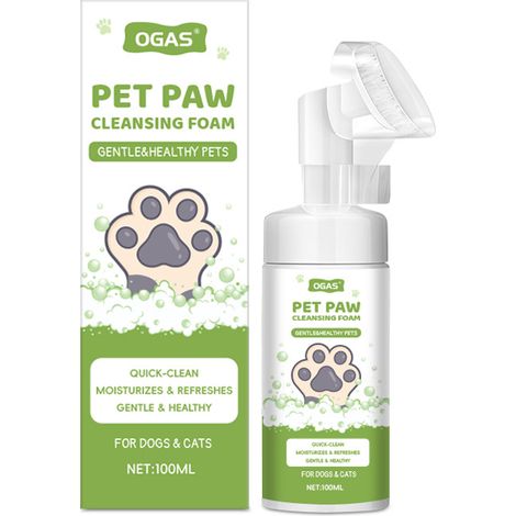 OGAS Paw Cleaning Foam for Pets – Powerful stain and odor removal for cats and dogs, safe paw cleaning foam (1/5)