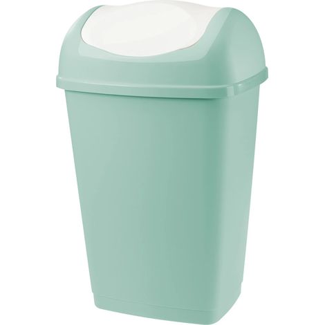 BIDONE IMMONDIZIA 'GRACE' Lt 50 - cm 40,5 x 32 x h 65,5 salvia/bianco  - TONTARELLI