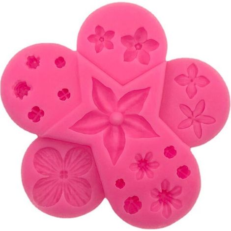 Variedad de moldes de silicona con forma de capullos de flores, moldes de chocolate para pasteles de fondant, moldes decorativos para manualidades, moldes de pegamento hechos a mano. (1/5)