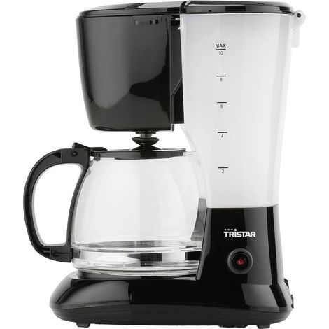 Tristar – Cafetière filtre 1,25 L pour 10 à 12 tasses – Verseuse en verre – Système anti-goutte – Arrêt automatique 40 min – Plastique noir - S247282 (1/10)