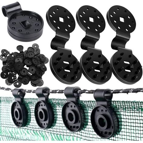 Clips de Fixation pour Bache,50 Pieces Clips pour Toile D'ombrage,Clips Fixation Brise Vue,Clips pour Voile d'ombrage,Clip Spécial avec Œillet Clips en Plastique de Tissu d'Ombre pour Toile e Clôture (1/5)