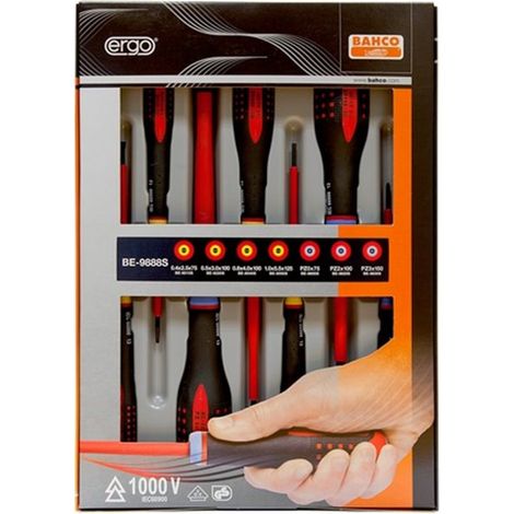 Bahco ERGO™ Juego de destornilladores aislados 7 piezas multicolor