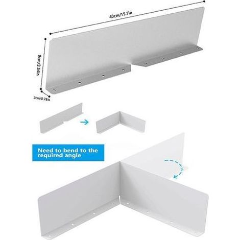 Lot de 4 gouttières droites en aluminium, mini-gouttières, bande de gouttière, gouttière pour abri de jardin, abri d'auto, terrasse