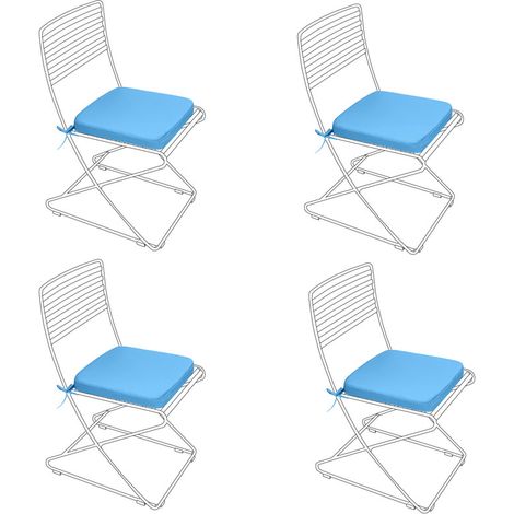 Gardenista - Coussins de Chaise d'extérieur Pour Chaise Resol Palma, 40x40x5 cm Coussins de Chaise Avec Attaches Sécurisées, Coussin de Siège Résistant à l'eau Pour Jardin Terrasse - Turq (4pk) (1/5)