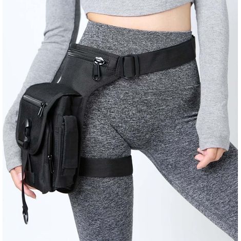 Sac anti-dérapant étanche pour moto - Bretelle réglable + rangement sécurisé - Sac anti-dérapant / sac à jambe / sac de voyage extérieur / sac à cuisse pour moto (1/4)