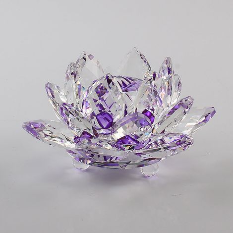 Fleur En Quartz Artificiel - Décoration Intérieure - Ornement Feng Shui - Diamètre 10 cm - Hauteur 6,6 cm - 1 Pièce (1/5)