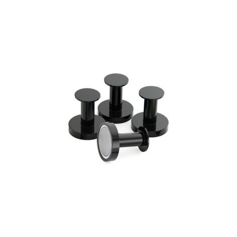 Houhence – Magnetische Garderobe mit 4 schwarzen Wandhaken – Maximale Traglast 30 kg – Neodym-Metallmagnete zur Befestigung an Türen und Kühlschränken – Crezuo