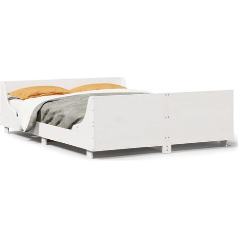 Maison Exclusive - Letto senza Materasso Bianco 135x190 cm Legno Massello di Pino