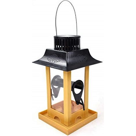 Mangeoire solaire pour oiseaux de grande capacité, alimentation automatique, crochet de suspension pour jardin, cour ou balcon. (1/5)