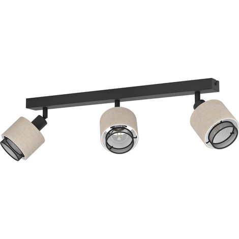 Lampe de plafond Japandi Rosley 3L - noir avec crème - 43658