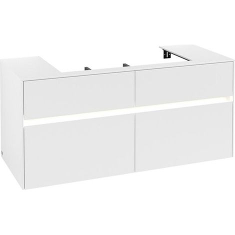 V&B Waschtischunterschrank Collaro 120x54,8x50cm, WT mi, LED 8,8 W, wh. ma (1/3)