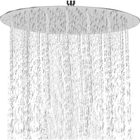 royaluxe - Douche de pluie ronde 12 pouces 304 en acier inoxydable poli effet miroir Douchette de pluie Douchette de pluie avec buses anti-calcaire 30 cm Tête de douche douche pluie (1/4)