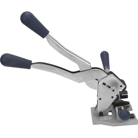 3-en-1 outil manuel de tension et de sertissage pour feuillards en acier, machine à emballer et cerclage de bandes (1/5)