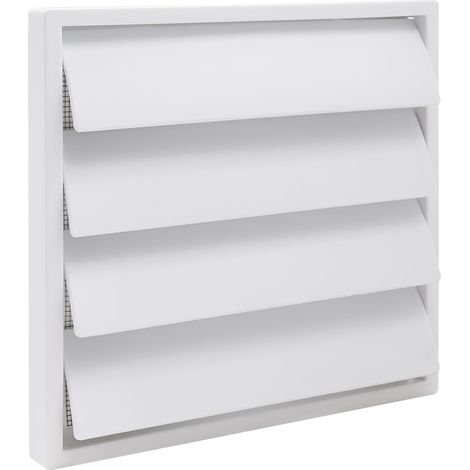 Grille d’Aération Extérieure 150 mm, Façade 175 x 175 mm avec Clapet Gravitaire, ABS Blanc pour Conduit Rond de 150 mm dans Salle de Bain et Cuisine (1/5)