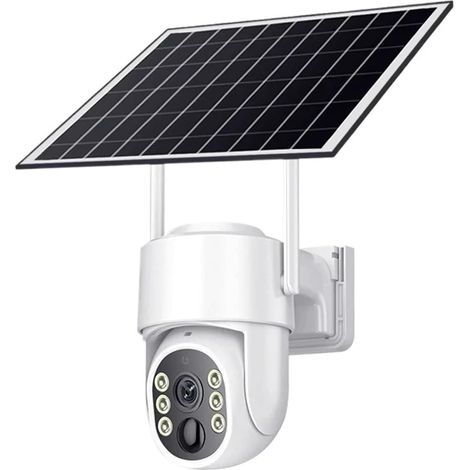 Caméra de sécurité extérieure HD 3MP à énergie Solaire, Batterie Interne, Faible consommation d'énergie, Fonction de Vision Nocturne, Audio bidirectionnel PIR(3MP NO SD Card) (1/5)