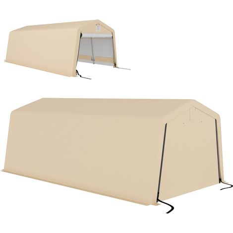Carport/Garage 6,2 x 3,3 x 2,4 m, robustes, verzinktes Metall, 150 g/m² wasserdichtes/UV-beständiges PE-Gewebe