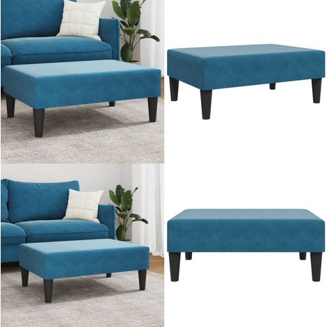 Fußhocker Blau 77x55x31 cm Samt - Samtsessel - Hocker Blau - Beistelltisch - Couchtisch - Fusshocker - Home & Living (1/5)