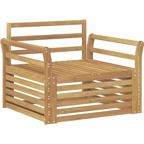 Outdoor Sofa Solid Acacia Wood White vidaXL (1/5)