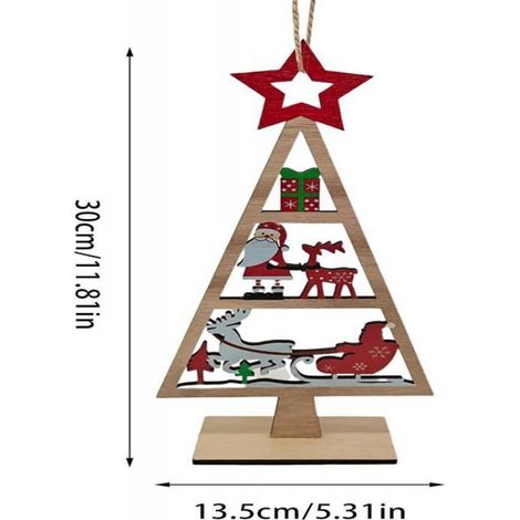 Panneaux de Noël - Panneaux à suspendre sur le sapin de Noël - Panneaux en bois à accrocher sur les sapins de Noël (n° 14) (1/4)