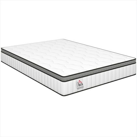 Matelas 140x190 cm à ressorts ensachés 7 zones et mousse mémoire gel rafraîchissant, 20 cm (1/5)
