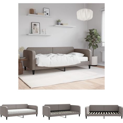 The Living Store Tagesbett mit Matratze Taupe 90x200 cm Stoff - Betten & Bettgestelle (1/5)