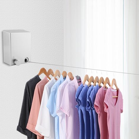 Étendoir à linge invisible multicolore de 1,5 mm, mural et rétractable pour l'intérieur (1/4)